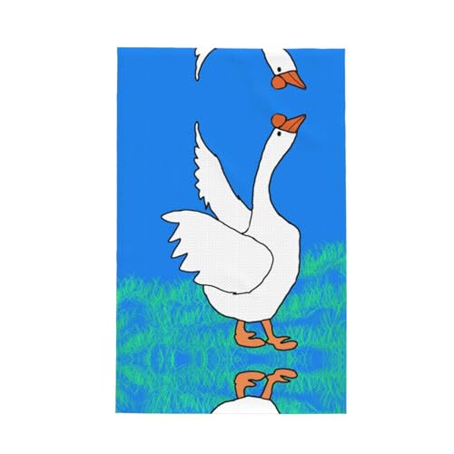 White Goose Spread its Wings strapazierfähiges Geschirrtuch, wiederverwendbar, superweich, saugfähig, schnell trocknend, Waffelreinigungstuch, 66 x 40 cm von WZYCWB
