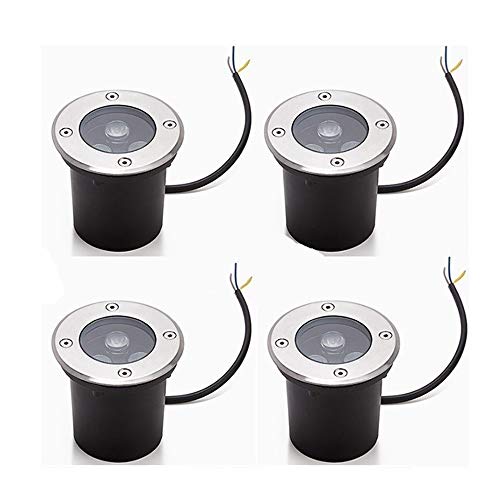 WZYDYDY Bodenleuchte LED,Eingebettet Edelstahlmaterial Staubdicht IP67 AC85-265V Landschaftslichter Terrasse Garten Erleuchtung Dekoration 4 STÜCK(Blue Light,1W) von WZYDYDY
