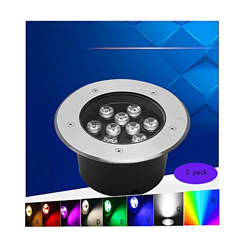 WZYDYDY Bodenleuchte Wasserdicht IP65 AC220V Staubdicht Umweltschutz Park Gebäude, 8 Farben, 9 Leistung, 5er Pack(F,36W) von WZYDYDY