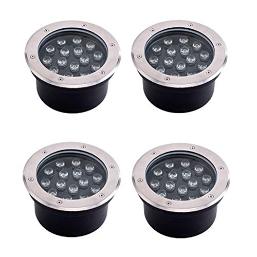 WZYDYDY Bodenleuchte Wasserdicht IP65 AC85-265V Eingebettet Draussen Terrasse Landschaft, 7 Farben, 10 Leistung, 4er Pack(F,36W) von WZYDYDY
