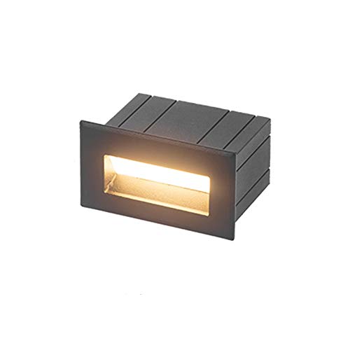 WZYDYDY Gartenbeleuchtung,LED Einbauleuchte Mattierter Lampenkörper Warmes Licht 3W Außendekorationen IP54 wasserdicht Wird for Treppen Patio Deck verwendet Erleuchtung(90x50mm) von WZYDYDY