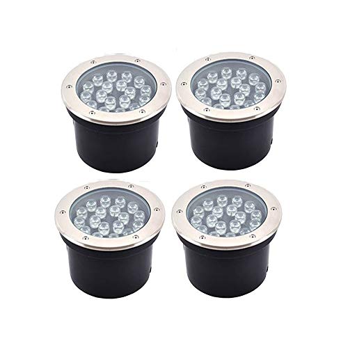 WZYDYDY Led Bodeneinbaustrahler LED im Boden Landschaft Well-Licht, IP67 Wasserdicht Rated, 85-265V Eingang, als Pathway Beleuchtung for Garten, Terrasse, Lawn.etc, 4er Pack(Blue Light,1W) von WZYDYDY