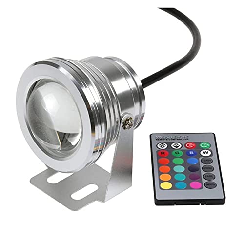 WZYDYDY Poollicht Unterwasser Pool Scheinwerfer 10W strahler Unterwasser IP68 wasserdicht Aufputz Unterwasserscheinwerfer(RGB+Remote Control,A-24V) von WZYDYDY