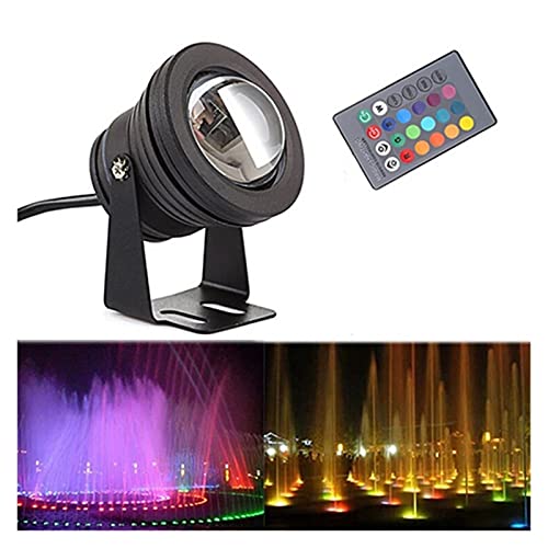 WZYDYDY Poollicht Unterwasser Pool Scheinwerfer 10W strahler Unterwasser IP68 wasserdicht Aufputz Unterwasserscheinwerfer(RGB+Remote Control,B-24V) von WZYDYDY