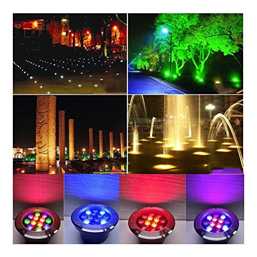 WZYDYDY Untergrundbeleuchtung LED-Runde Embedded Landschaft Leuchten Plattform Lichter IP68 AC85V-265V Schritte Rasen Square Garden Beleuchtung, 7 Helle Farben, 10 Arten Von Macht(C,6W) von WZYDYDY