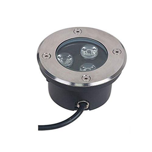 LED ultradünnes Untergrundlicht 3W Niedriges Bodenlicht bodenstrahler außen draussen wasserdicht Eingebettet Niedervolt-Gartenbodenleuchte Landschaftsplatz Terrasse rostfreier Stahl(Blau,3W-24V) von WZYJLyds