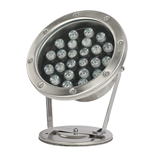 Strahler Unterwasser IP68 Wasserdicht Niederspannung Led Unterwasserlicht Material: Rostfreier Stahl Einstellbarer Winkel Schwimmbad Scheinwerfer für Unterwasser, Springbrunnen, Teich(Warmweiß,24W(12V von WZYJLyds