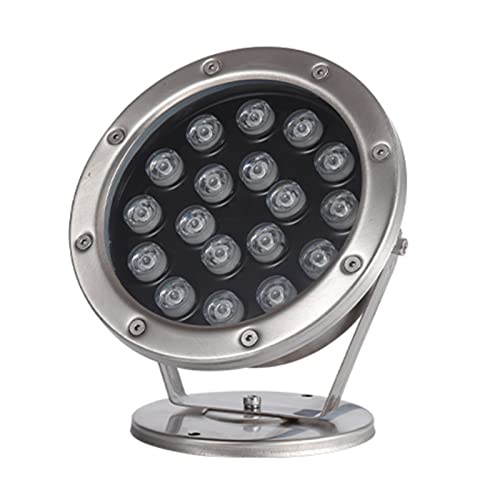 Strahler Unterwasser IP68 Wasserdicht Niederspannung Led Unterwasserlicht Material: Rostfreier Stahl Einstellbarer Winkel Schwimmbad Scheinwerfer für Unterwasser, Springbrunnen, Teich(Gelb,18W(24V)) von WZYJLyds