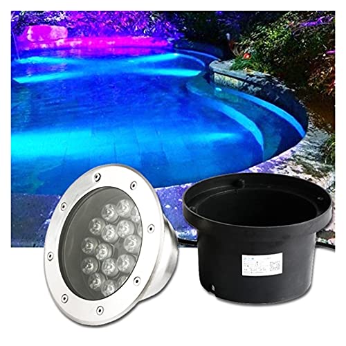 WZYJLyds Einbaustrahler Unterwasser IP68 wasserdicht rostfreier Stahl strahler Unterwasser 12V Wasserdichter Scheinwerfer Beleuchtung des Wasserspiels(Blau,24W) von WZYJLyds