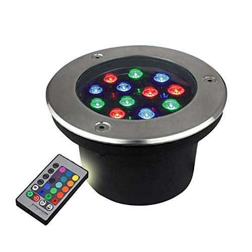 WZYJLyds Einbaustrahler Unterwasser Pool Scheinwerfer Led RGB mit Fernbedienung Wasserdicht IP68 Rostfreier Stahl Zum Garten, Schwimmbad, Schwimmbad, Draussen(12V,9W) von WZYJLyds