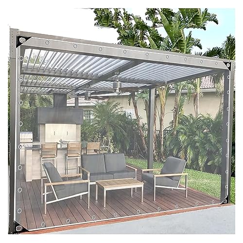 WZYJLyds Klare Planen Strapazierfähiges PVC Vorhänge für Die Seitenwände Eines Pavillons Wasserdicht, Staubdicht, Anti-Riss, für Gewächshaus, Terrasse, Garten, Pavillon Outdoor-Plane mit Metallösen von WZYJLyds