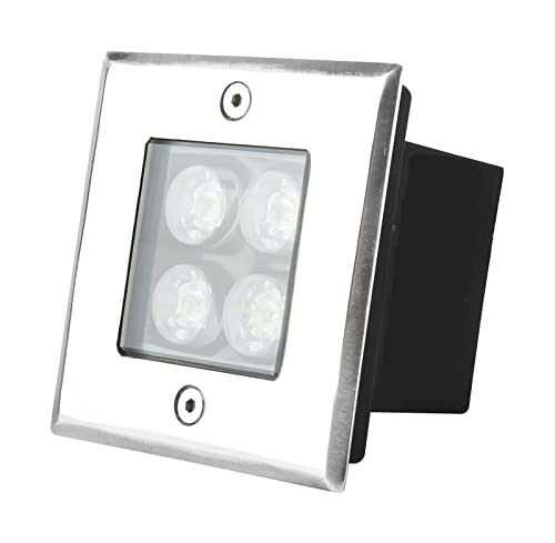 WZYJLyds Led Bodeneinbaustrahler 4W Bodenstrahler Aussen Quadrat Bodenleuchte IP67 wasserdicht for Gärten, Terrassen, Wege(Warm White light,85-265V) von WZYJLyds