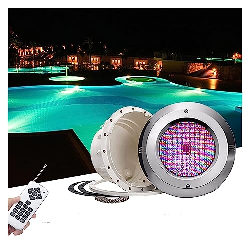 WZYJLyds Led Poolscheinwerfer mit Nische PAR56 Edelstahlmaterial 12V AC IP68 Versenkte Unterwasserlampe für Schwimmbad mit Folientyp Wasserdicht(RGB + Fernbedienung,6W) von WZYJLyds