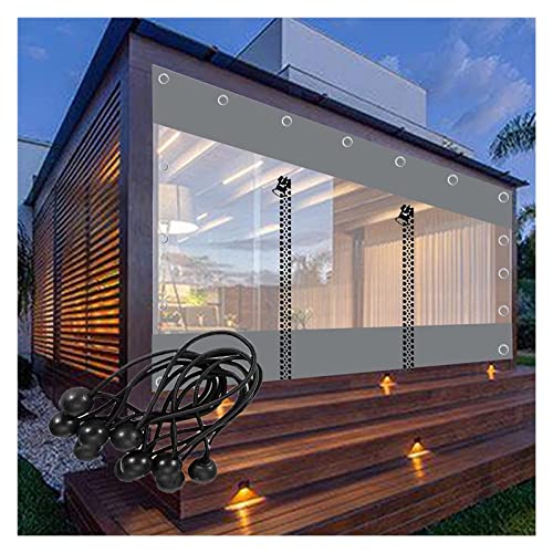 WZYJLyds Outdoor-Vorhang mit Reißverschluss Wasserdicht Transparent Plane Gartenpavillon 0,5mm Seitenwände Aus PVC-Plane, für Pergola, Terrasse (Farbe : LxH, Größe : 440x250cm(14.4 * 8.2ft)) von WZYJLyds