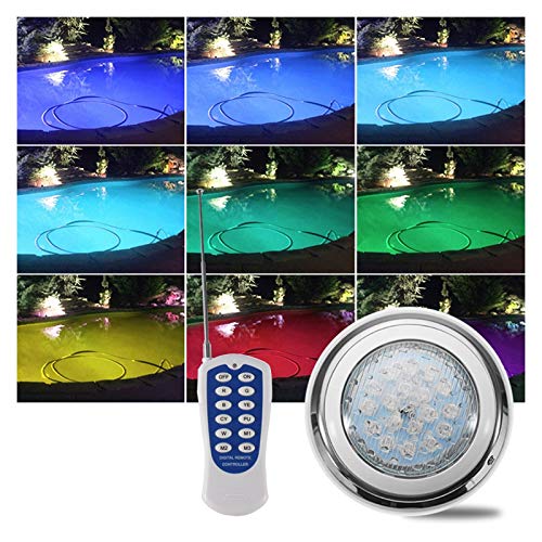 WZYJLyds Pool Beleuchtungen Unterwasser, RGB mit Fernbedienung Schwimmbad Scheinwerfer 12V Wasserdicht IP68 Strahler Unterwasser Benutzt for Schwimmbad, Teich, Unterwasserbeleuchtung(45W) von WZYJLyds