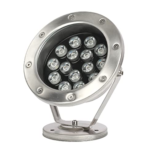 WZYJLyds Unterwasser-Teichscheinwerfer Niederspannungs-Brunnenbeleuchtung LED 12V Wasserdicht IP68 Rostfreier Stahl Unterwasserbeleuchtung für Pool, Springbrunnen, Teich(Kaltes Weiß,15W) von WZYJLyds