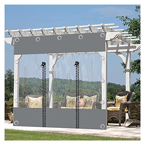 WZYJLyds Vinyl-Vorhang für die Außenterrasse Garten-Schwerlastplane Wasserdichter Rollladen für Pergola, Veranda, Pavillons, mit rostfreien Ösen, Anpassbar von WZYJLyds