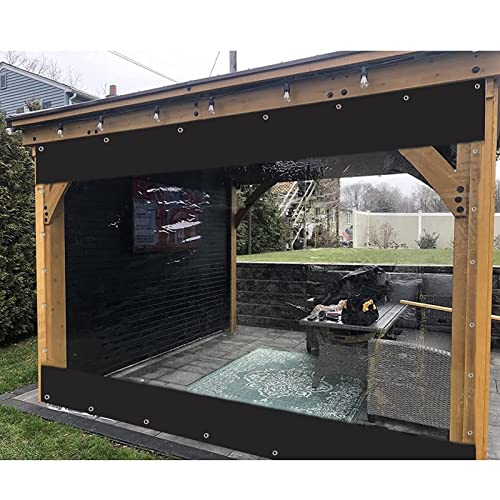 Wasserdichte Seitenwände für Pergola durchsichtige Kunststoffvorhänge für den Außenbereich mit Ösen 0,5mm PVC für alle Jahreszeiten, Anthrazit ( Farbe : Transparent+schwarz , Größe : 4.80x2.50m ) Wasserdichte Seitenwände für Pergola durchsichtige Kunststoffvorhänge für den Außenbereich mit Ösen 0,5mm PVC für alle Jahreszeiten, Anthrazit ( Farbe : Transparent+schwarz , Größe : 4.80x2.50m ) von WZYJLyds