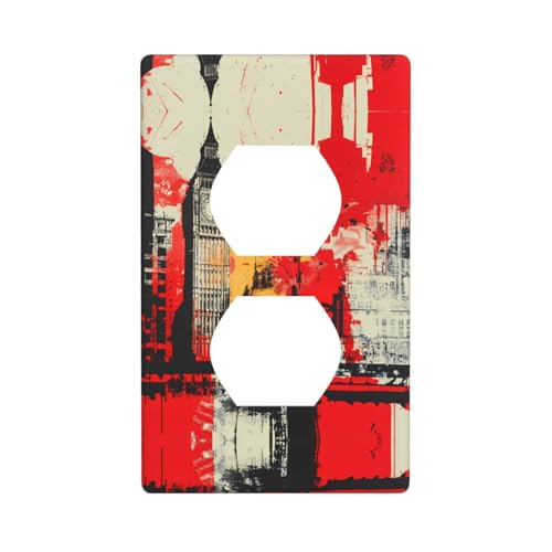 Duplex-Steckdose, dekorative Wandplatte, elektrische Steckdose, Lichtschalter-Abdeckung, Kunst-Blende, Schalterplatte für Heimdekoration, 11,4 x 7 cm, Stadt-Symbole Duplex-Steckdose, dekorative Wandplatte, elektrische Steckdose, Lichtschalter-Abdeckung, Kunst-Blende, Schalterplatte für Heimdekoration, 11,4 x 7 cm, Stadt-Symbole von WZYWHJ