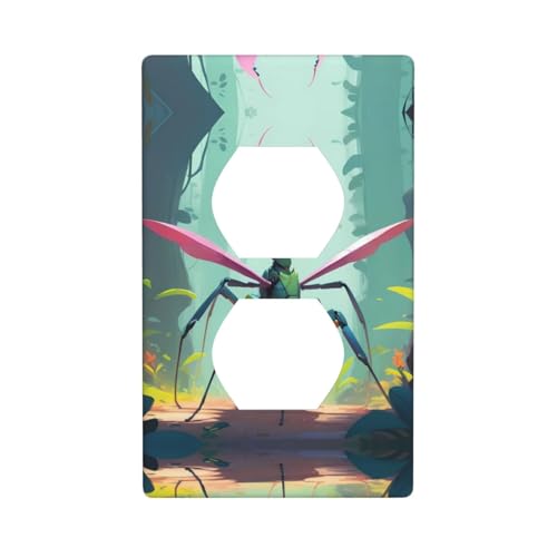 Duplex-Steckdose, dekorative Wandplatte, elektrische Steckdose, Lichtschalter-Abdeckung, Kunst-Frontplatte, Schalterplatte für Heimdekoration, 11,4 x 7 cm, Pixel Mantis Prints Duplex-Steckdose, dekorative Wandplatte, elektrische Steckdose, Lichtschalter-Abdeckung, Kunst-Frontplatte, Schalterplatte für Heimdekoration, 11,4 x 7 cm, Pixel Mantis Prints von WZYWHJ