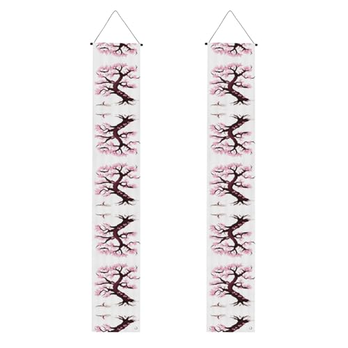 Veranda Banner WZYWHJ Kirschblüten Baum Drucke Dekor Wandbehang Banner Türschild für Outdoor Indoor Yard Party 30,5 x 180,9 cm von WZYWHJ
