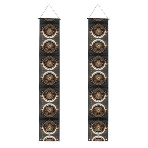 Veranda Banner WZYWHJ Steampunk Uhr Drucke Dekor Wandbehang Banner Türschild für Outdoor Indoor Yard Party 30,5 x 180,9 cm von WZYWHJ