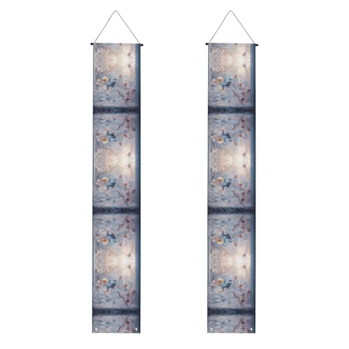 Veranda Banner WZYWHJ Vogel auf Frost Blumen Druck Dekor Wandbehang Banner Türschild für Outdoor Indoor Yard Party 30,5 x 180,9 cm von WZYWHJ