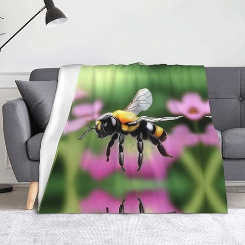 WZYWHJ A Little Bee Flanelldecke - Weiche und strapazierfähige Winterdecke für Zuhause und Reisen von WZYWHJ