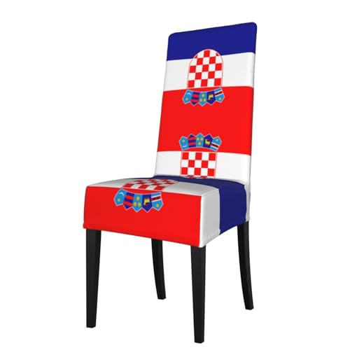 WZYWHJ Abnehmbarer Stuhlbezug mit Flagge der Republik Kroatien, schnelle Installation und einfache Wartung, geeignet für quadratische Stuhllehnen von WZYWHJ