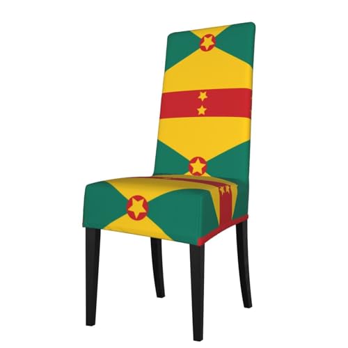 WZYWHJ Abnehmbarer Stuhlbezug mit Flagge von Grenada, schnelle Installation und einfache Wartung, geeignet für quadratische Stuhllehnen von WZYWHJ