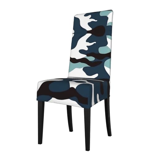 WZYWHJ Abnehmbarer Stuhlbezug mit Marine-Camouflage-Druck, schnelle Installation und einfache Wartung, geeignet für quadratische Stuhllehnen von WZYWHJ