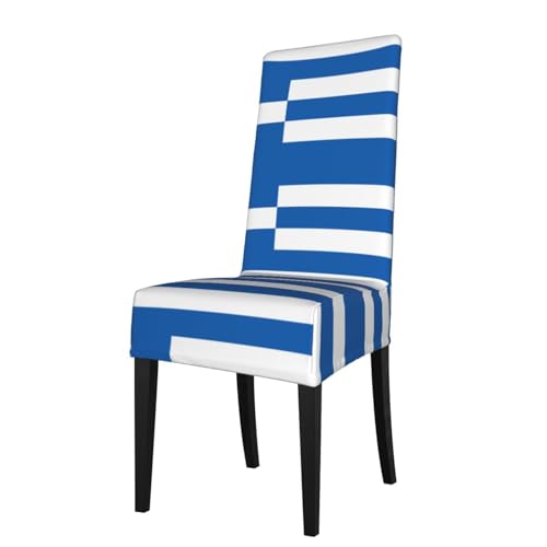 WZYWHJ Abnehmbarer Stuhlbezug mit griechischer Flagge, schnelle Installation und einfache Wartung, geeignet für quadratische Stuhllehnen von WZYWHJ