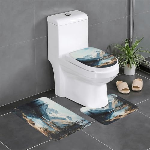 WZYWHJ Alpine Line Prints Qualitäts-Badematten-Set mit 4 Badezimmer-Fußmatten, langlebig, leicht zu reinigen, geeignet für Bad und WC WZYWHJ Alpine Line Prints Qualitäts-Badematten-Set mit 4 Badezimmer-Fußmatten, langlebig, leicht zu reinigen, geeignet für Bad und WC von WZYWHJ