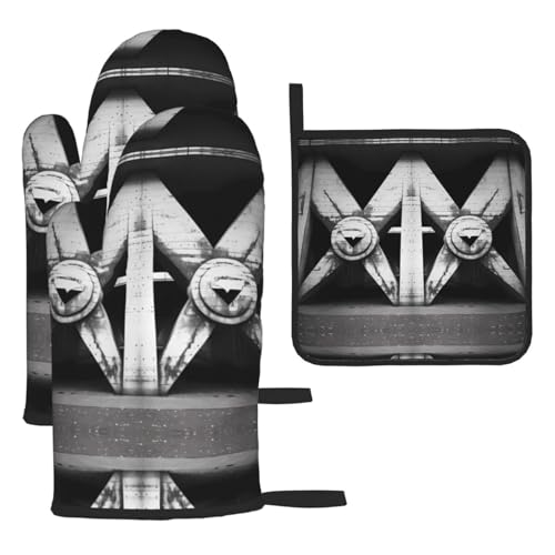WZYWHJ Architektur in schwarz und weiß bedruckte Ofenhandschuhe und Topflappe, 3-teiliges Set, verdickter langer Küchenhandschuh WZYWHJ Architektur in schwarz und weiß bedruckte Ofenhandschuhe und Topflappe, 3-teiliges Set, verdickter langer Küchenhandschuh von WZYWHJ