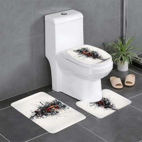 WZYWHJ Attitude Badezimmermatten-Set, hochwertig, 4 Stück, langlebig, leicht zu reinigen, geeignet für Bad und WC von WZYWHJ