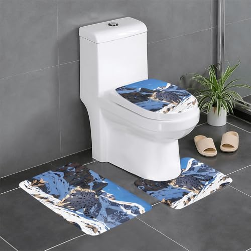 WZYWHJ Badematten-Set mit Schneeleopard-Jagd-Muster, rutschfest, langlebig, leicht zu reinigen, geeignet für Bad und WC, 4 Stück WZYWHJ Badematten-Set mit Schneeleopard-Jagd-Muster, rutschfest, langlebig, leicht zu reinigen, geeignet für Bad und WC, 4 Stück von WZYWHJ