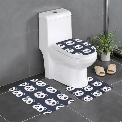 WZYWHJ Badezimmermatten-Set mit Panda-Fliesen, Bildqualität, 4 Stück, langlebig, leicht zu reinigen, geeignet für Bad und WC von WZYWHJ