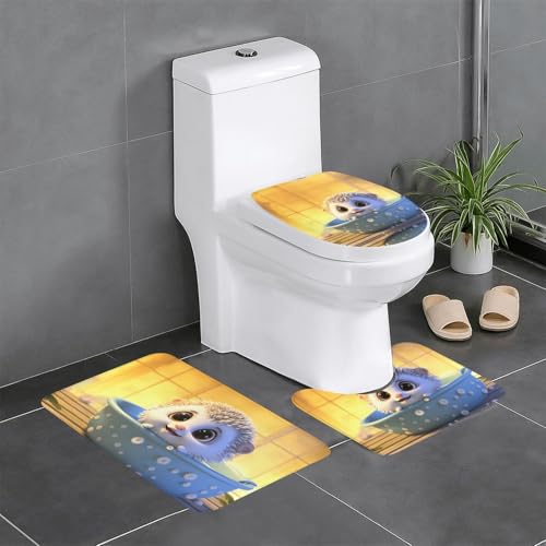 WZYWHJ Badezimmermatten-Set mit niedlichem Pufferfischmotiv, rutschfest, langlebig, leicht zu reinigen, geeignet für Badezimmer und WC, 4 Stück WZYWHJ Badezimmermatten-Set mit niedlichem Pufferfischmotiv, rutschfest, langlebig, leicht zu reinigen, geeignet für Badezimmer und WC, 4 Stück von WZYWHJ