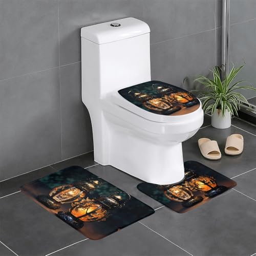 WZYWHJ Badezimmermatten-Set mit schönem Laternen-Druck, rutschfest, langlebig, leicht zu reinigen, geeignet für Bad und WC, 3 Stück WZYWHJ Badezimmermatten-Set mit schönem Laternen-Druck, rutschfest, langlebig, leicht zu reinigen, geeignet für Bad und WC, 3 Stück von WZYWHJ