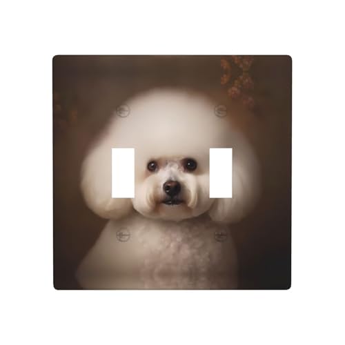 WZYWHJ Bichon Frisé-Hundemuster, thermoplastische Platte für Schalterabdeckung, dekorative Wandplatte, die nicht leicht beschädigt wird von WZYWHJ