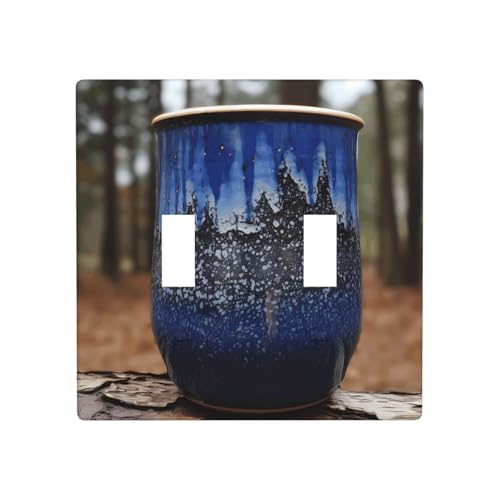 WZYWHJ Blaues Keramiktassenmuster, thermoplastische Platte für Schalterabdeckung, dekorative Wandplatte, die nicht leicht beschädigt wird WZYWHJ Blaues Keramiktassenmuster, thermoplastische Platte für Schalterabdeckung, dekorative Wandplatte, die nicht leicht beschädigt wird von WZYWHJ