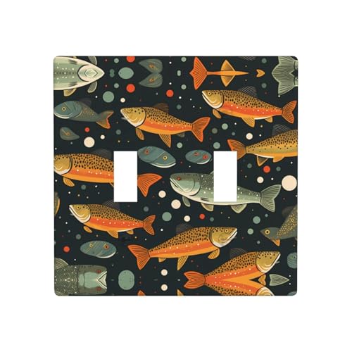 WZYWHJ Brook Trout Fliegenfischmuster, thermoplastische Platte für Schalterabdeckung, dekorative Wandplatte, die nicht leicht beschädigt wird WZYWHJ Brook Trout Fliegenfischmuster, thermoplastische Platte für Schalterabdeckung, dekorative Wandplatte, die nicht leicht beschädigt wird von WZYWHJ