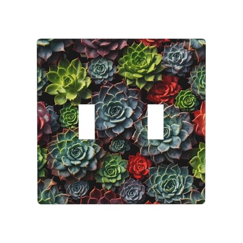 WZYWHJ Buntes Sukkulentenmuster, thermoplastische Platte für Schalterabdeckung, dekorative Wandplatte, die nicht leicht beschädigt wird WZYWHJ Buntes Sukkulentenmuster, thermoplastische Platte für Schalterabdeckung, dekorative Wandplatte, die nicht leicht beschädigt wird von WZYWHJ