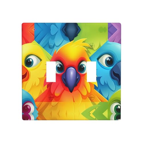 WZYWHJ Cartoon-Papageienmuster, thermoplastische Platte für Schalterabdeckung, dekorative Wandplatte, die nicht leicht beschädigt wird WZYWHJ Cartoon-Papageienmuster, thermoplastische Platte für Schalterabdeckung, dekorative Wandplatte, die nicht leicht beschädigt wird von WZYWHJ