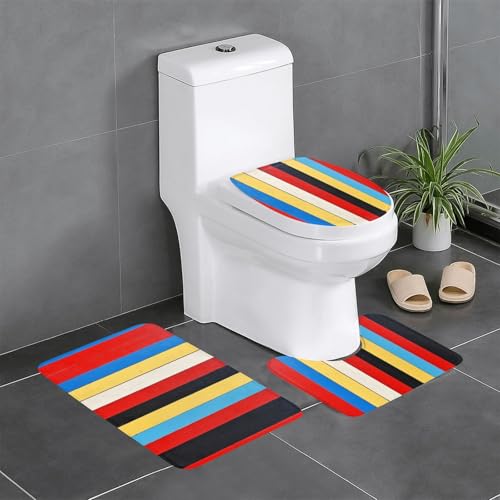WZYWHJ Color Lines Prints hochwertige Badezimmermatten-Set mit 4 Badezimmer-Fußmatten, langlebig, leicht zu reinigen, geeignet für Bad und WC WZYWHJ Color Lines Prints hochwertige Badezimmermatten-Set mit 4 Badezimmer-Fußmatten, langlebig, leicht zu reinigen, geeignet für Bad und WC von WZYWHJ