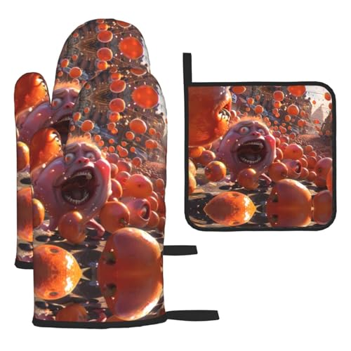 WZYWHJ Crazy Fruit bedruckte Ofenhandschuhe und Topflappe, 3-teiliges Set, verdickter langer Küchenhandschuh WZYWHJ Crazy Fruit bedruckte Ofenhandschuhe und Topflappe, 3-teiliges Set, verdickter langer Küchenhandschuh von WZYWHJ