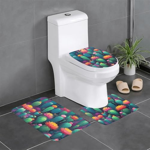 WZYWHJ Cyber Cactus Prints hochwertige Badezimmermatten-Sets mit 4 Badezimmer-Fußmatten, langlebig, leicht zu reinigen, geeignet für Badezimmer und WC WZYWHJ Cyber Cactus Prints hochwertige Badezimmermatten-Sets mit 4 Badezimmer-Fußmatten, langlebig, leicht zu reinigen, geeignet für Badezimmer und WC von WZYWHJ