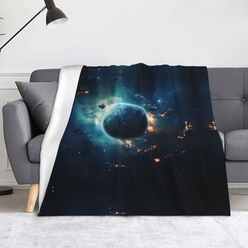 WZYWHJ Deep Blue Planet Flanelldecke - Weiche und strapazierfähige Winterdecke für Zuhause und Reisen von WZYWHJ