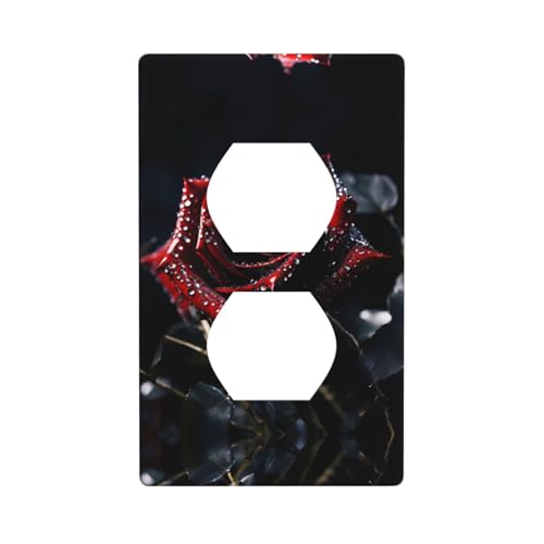 WZYWHJ Dekorative Wandplatte mit Doppelsteckdose, einfach zu installieren, ideal für Wohn- und Geschäftsbereiche, 11,4 x 7,9 cm, rote Rose WZYWHJ Dekorative Wandplatte mit Doppelsteckdose, einfach zu installieren, ideal für Wohn- und Geschäftsbereiche, 11,4 x 7,9 cm, rote Rose von WZYWHJ