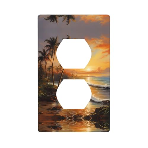 WZYWHJ Dekorative Wandplatte mit Doppelsteckdose, einfach zu installieren, ideal für Wohn- und Gewerbebereiche, 11,4 x 7,9 cm, Bild am Sonnenuntergang am See WZYWHJ Dekorative Wandplatte mit Doppelsteckdose, einfach zu installieren, ideal für Wohn- und Gewerbebereiche, 11,4 x 7,9 cm, Bild am Sonnenuntergang am See von WZYWHJ